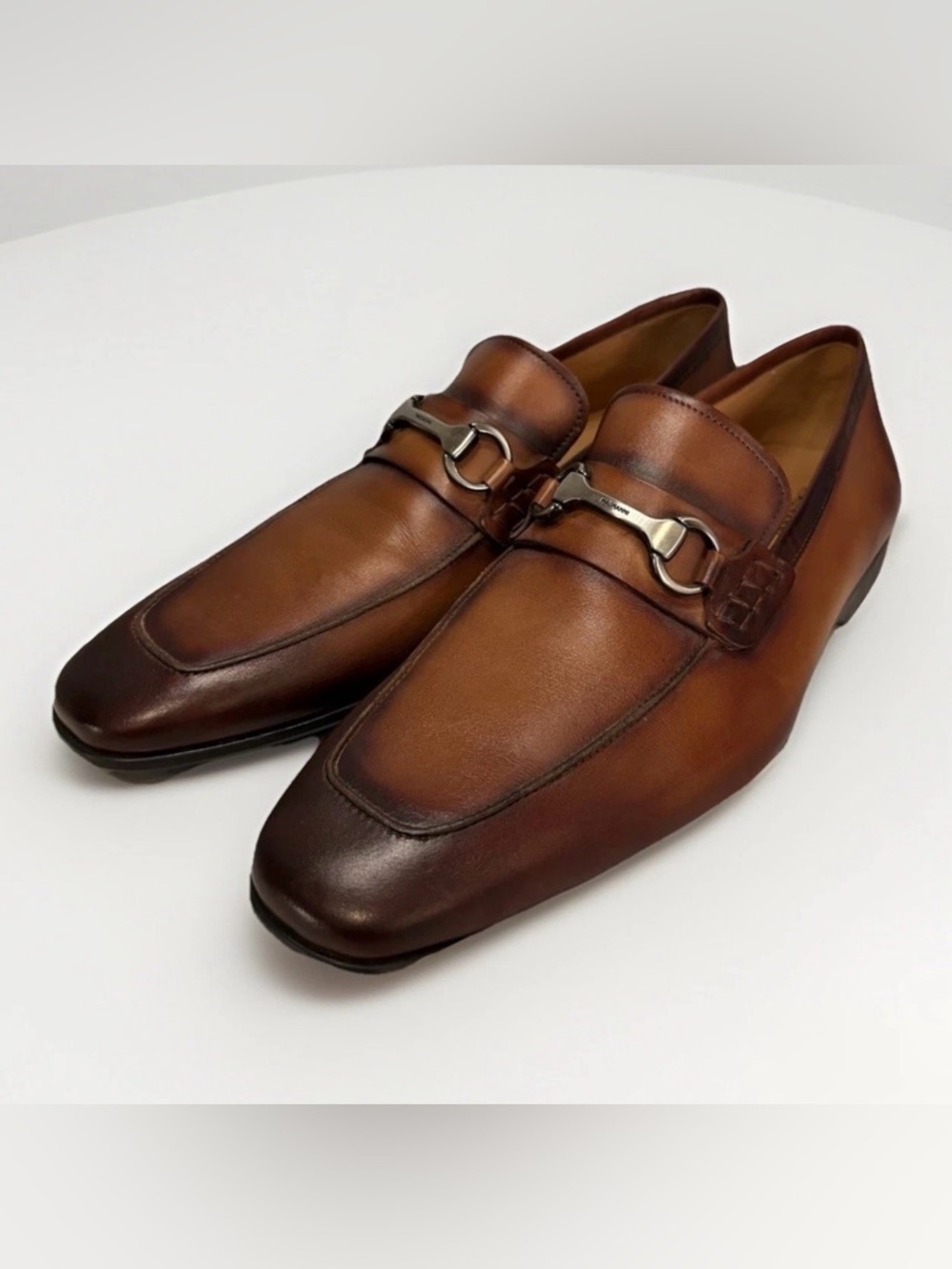 Magnanni Rafa II 18456 Brown Leather Horsebit Loafers Men's US 13 EU 46